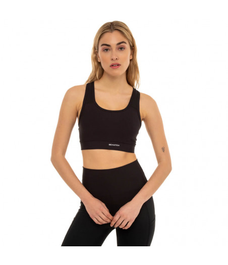 BENATION Essentials Athletic Bra Strong Γυναικείο Αθλητικό Μπουστάκι - ΜΑΥΡΟ