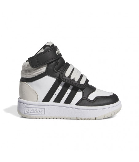 ADIDAS Hoops Mid Παιδικά Μποτάκια - ΑΣΠΡΟΜΑΥΡΟ