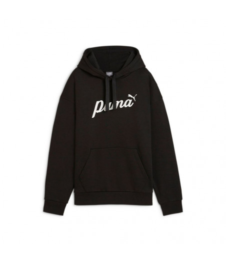 PUMA ESS Script Hoodie Γυναικεία Φούτερ Με Κουκούλα - ΜΑΥΡΟ