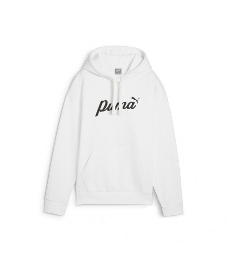 PUMA ESS Script Hoodie Γυναικεία Φούτερ Με Κουκούλα - ΛΕΥΚΟ