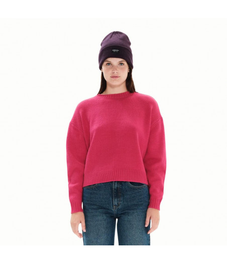 EMERSON Basic Knit Sweater Γυναικείο Πουλόβερ - ΦΟΥΞΙΑ