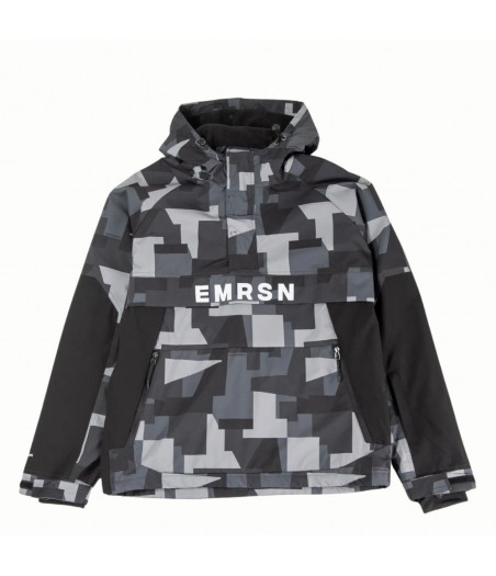 EMERSON Men's Hooded Pullover Ανδρικό Μπουφάν - PR408 OLIVE/BLACK