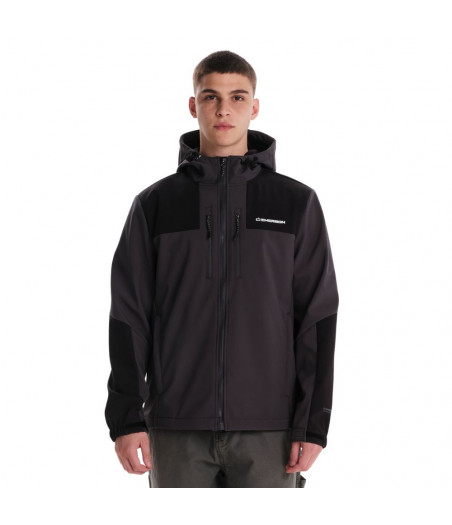 EMERSON M Hooded Bonded Ανδρικό Μπουφάν - D.GREY/BLACK